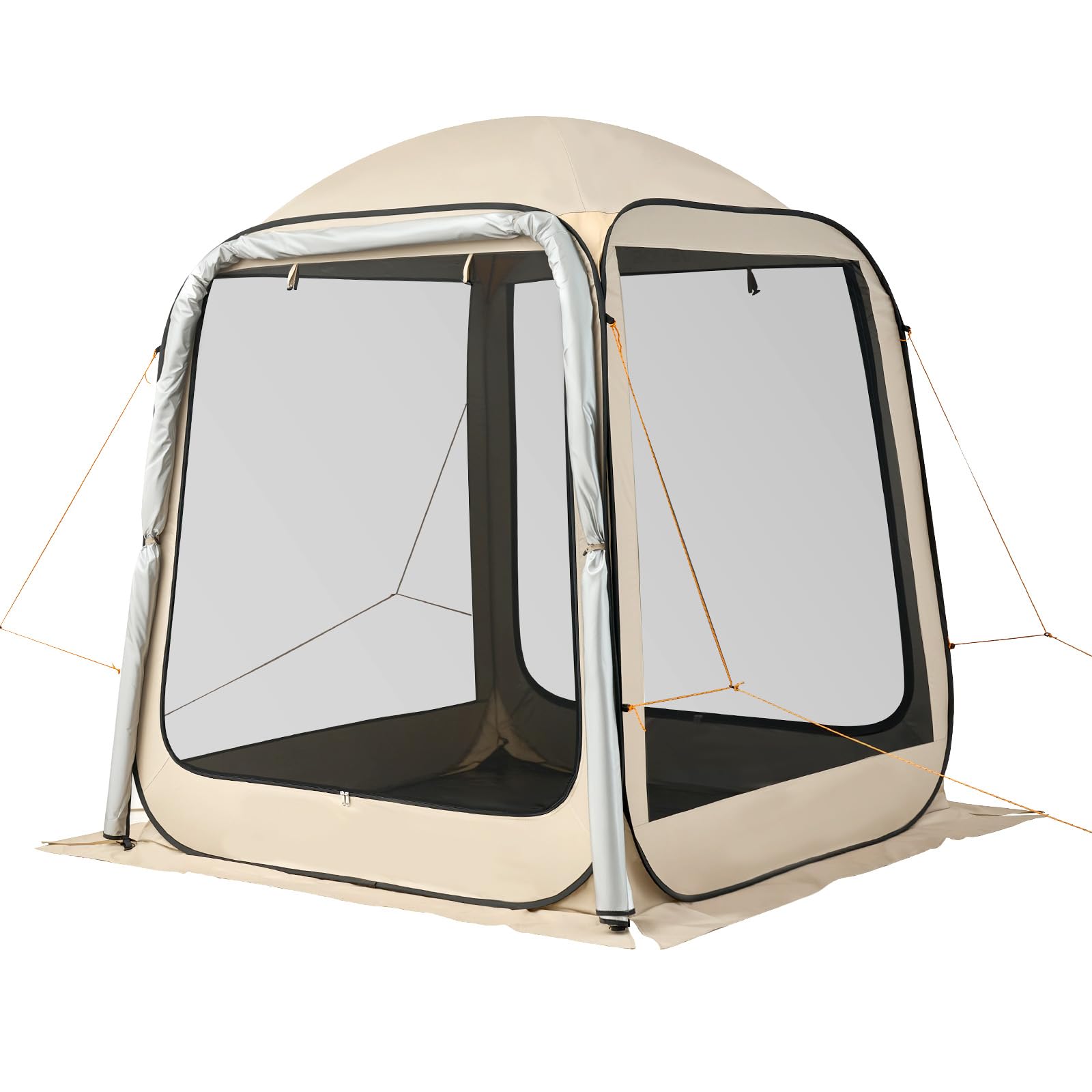 VEVOR Tienda de Campaña con Mosquitera, 1825 x 1825 x 2200 mm, 4-6 Personas, Plegable, para Portón Trasero SUV, con Bolsa de Transporte, Laterales de Malla, para Actividades al Aire Libre, Beige