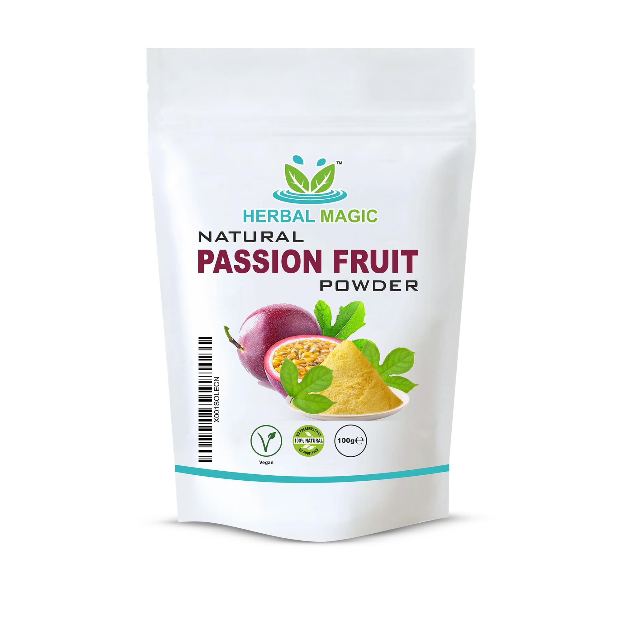Herbal Magic's Pure &Natural Passion Fruit Powder,sprinkle on fresh fruit or granola,sparkle your smoothies,juices,use in raw food recipes or simply add to water.(100 g - Pack of 1)