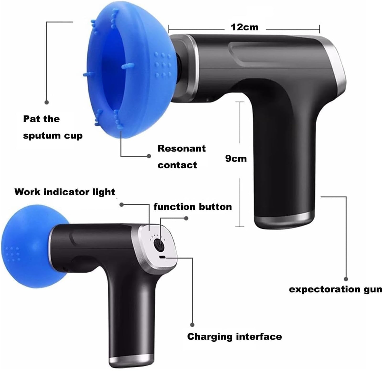 Coppetta Elettrica In Silicone For Percussioni Toraciche, 2025 Ausili For Terapia Fisica Toracica (CPT), Dispositivo For La Rimozione Del Muco For Pazienti Costretti A Letto, Vibrazione Della Fascia