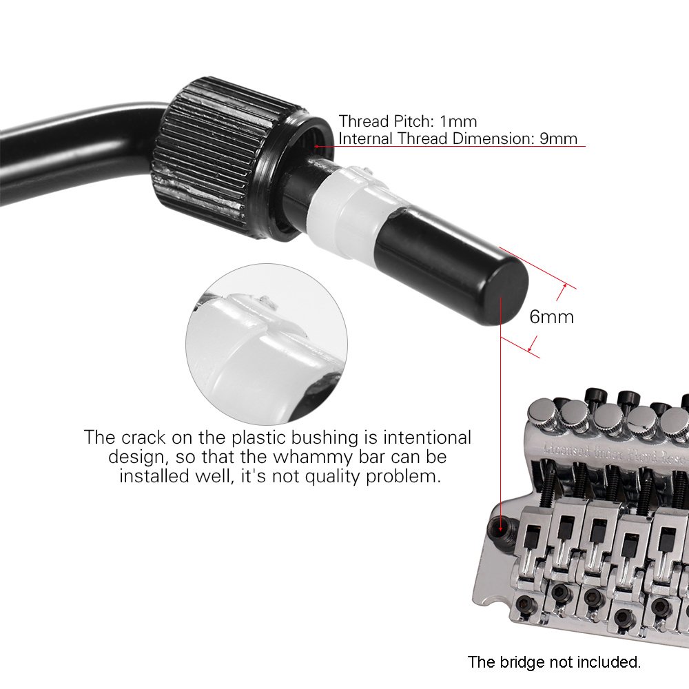 Jeffergarden Części do Gitary Elektrycznej Tremolo Arm, Czarny materiał żelazny, Lekki 46 G, Idealny do Mostów Floyd Rose