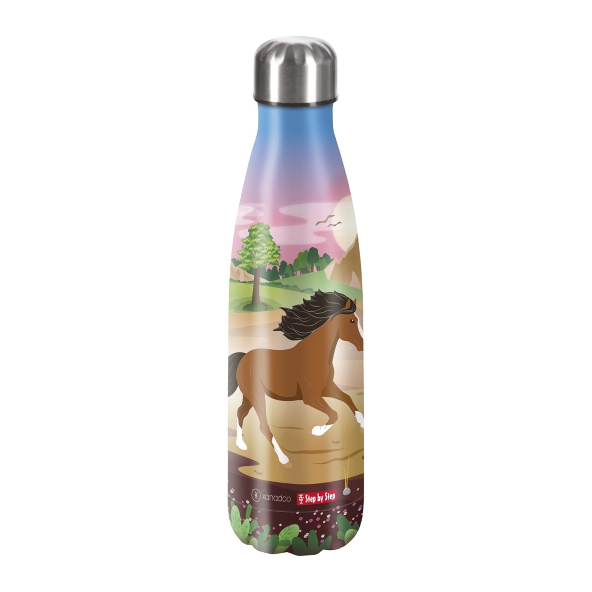 Bouteille d'eau Step by Step pour le sport et l'école gourde isotherme inox