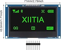 Vista 3 de 2 unids 2.42 pulgadas 128x64 OLED LCD módulo SSD1309 7 Pin SPI/IIC I2C interfaz serie para Arduino UNO R3 (luz verde)