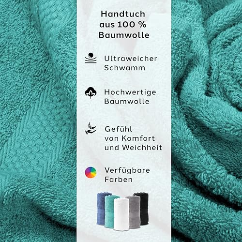 Caleffi Gästehandtücher 3er Set 40x60 cm, 100% Baumwolle, Mint – Ansicht 2