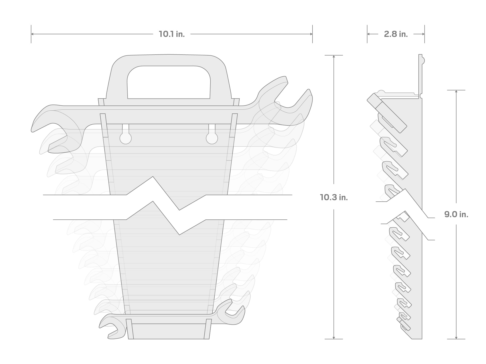 TEKTON Zestaw kluczy płasko-oczkowych z uchwytem, 11-częściowy (3/20.3-2.5 cm) | WAE91204 | Wyprodukowano w USA
