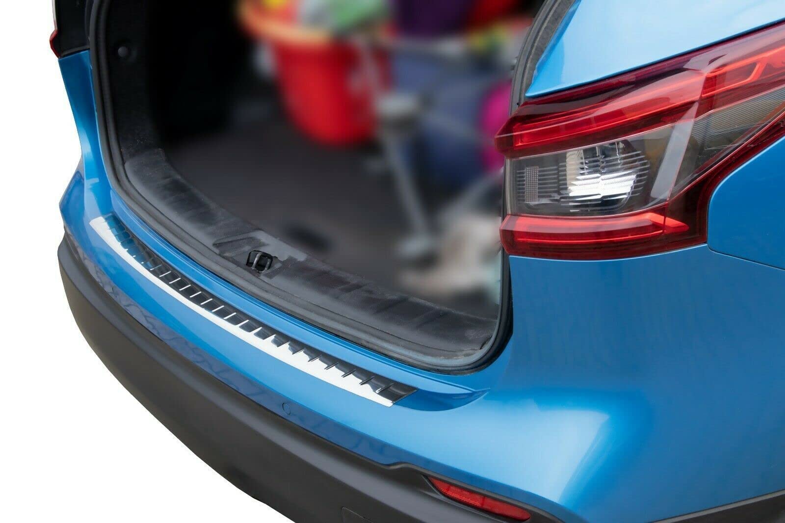 CHROMEMASTER | Protection de Pare-Chocs arrière | Compatible avec Nissan Qashqai J11 Phase 2 2017-2021 | Acier INOX Poli/Chrome | Protection de seuil de Coffre pour protéger Votre Voiture des Rayures