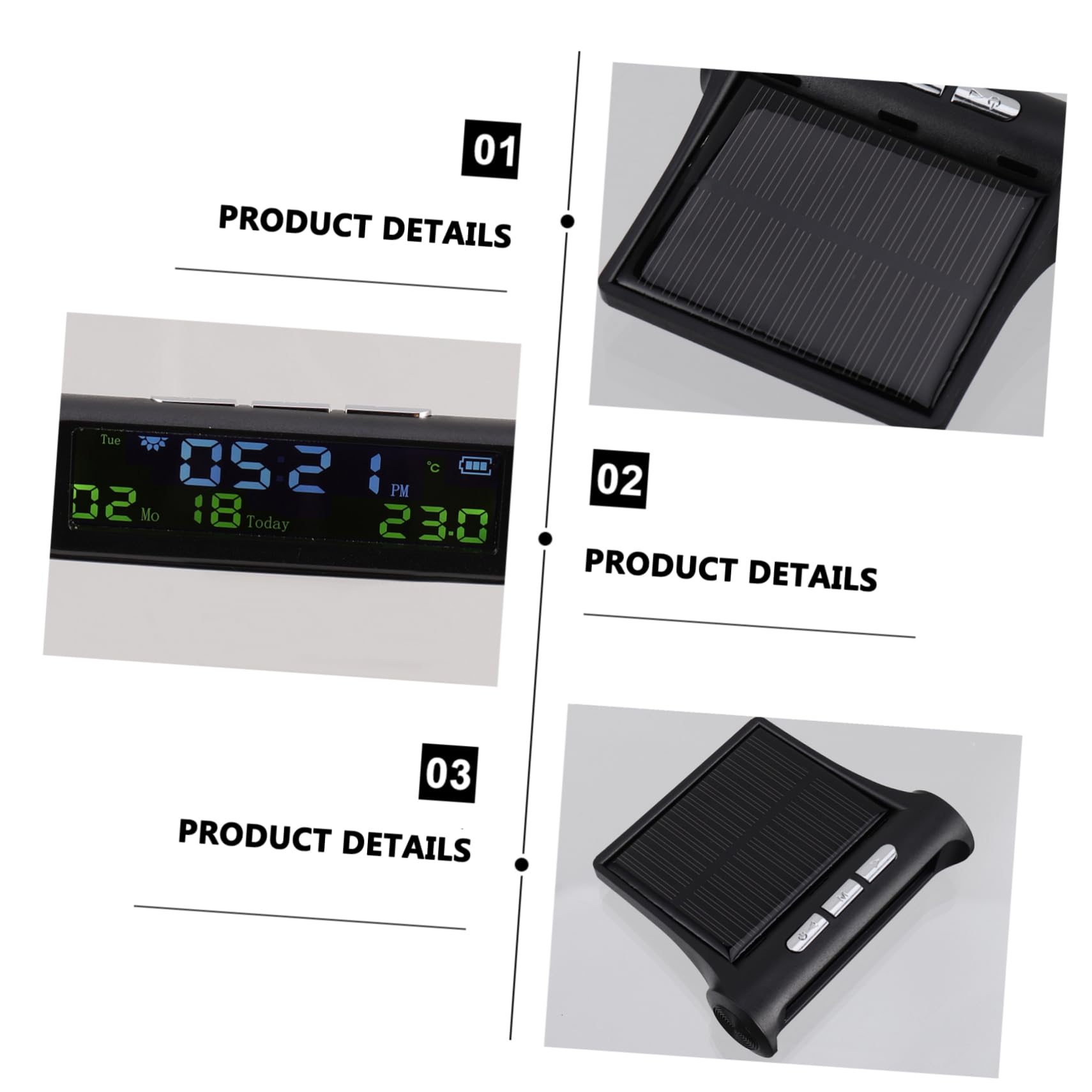 Termómetro Calendario para Coche Reloj Electrónico para Conducir Reloj Digital para Automóvil Pantalla LED Digital Indicador Automático para Coche