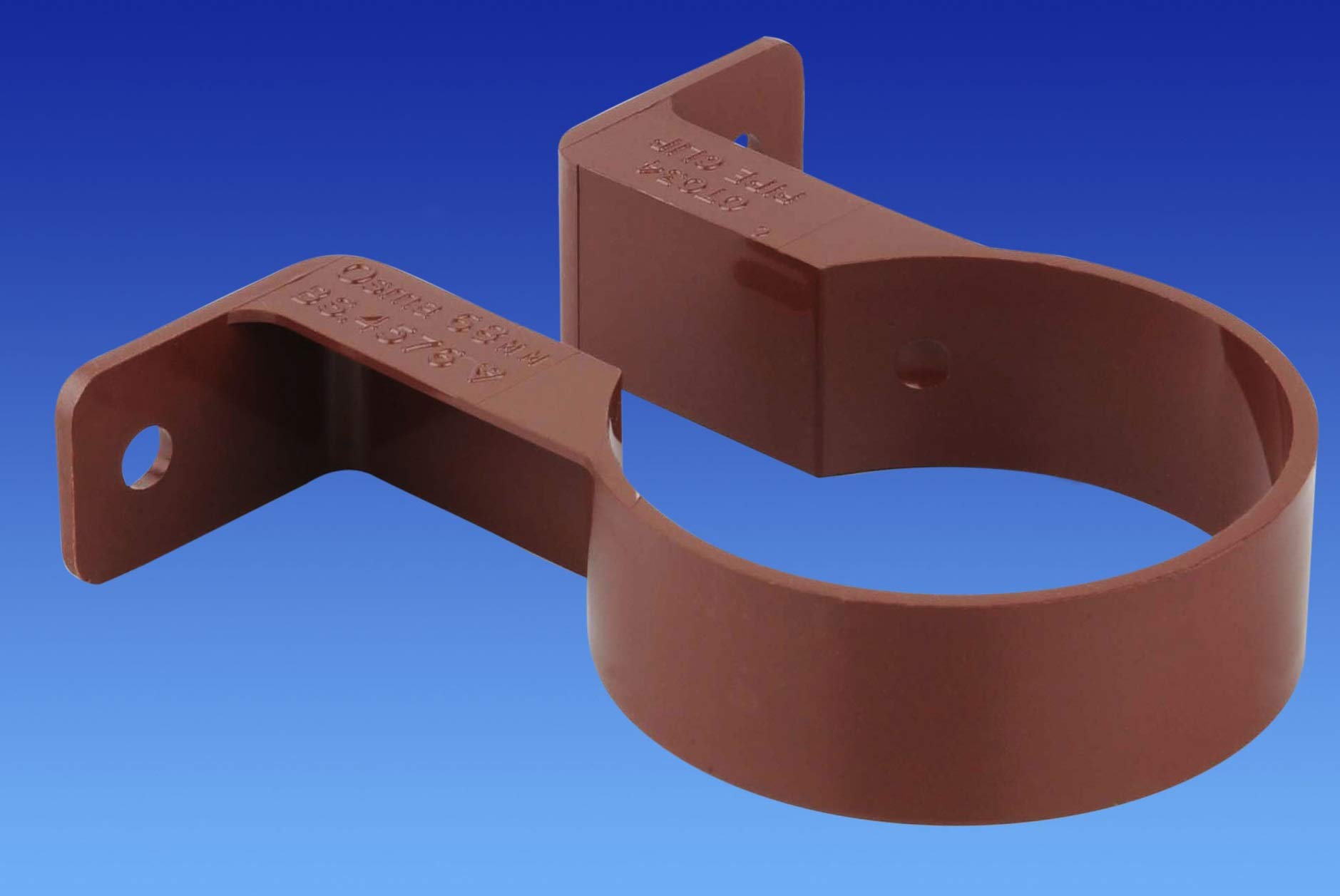 Osma 0T034N Round Pipe Clip/Bracket 68mm (2.5" Dia) Brown (Can Also Replace BR207br)