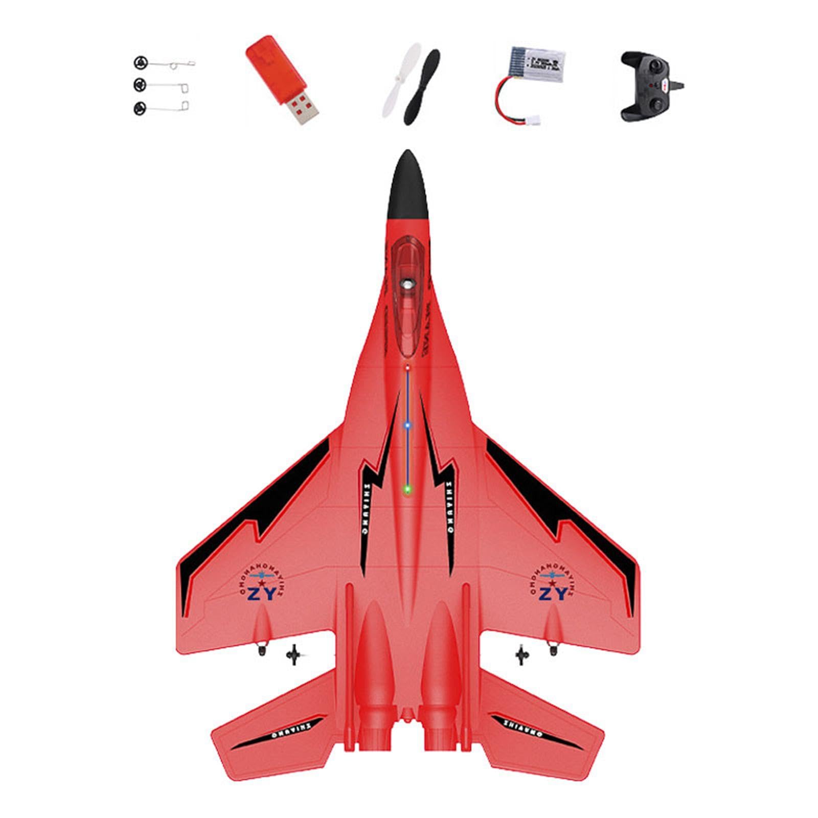 Aereo Radiocomandato Drone con Luci a LED, Aereo Radiocomandato per Ragazze, Ragazzi, Bambini, Principianti E Adulti, Regalo D, Rosso
