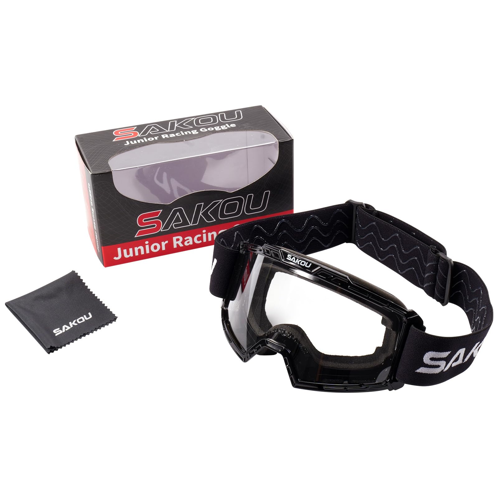 SAKOU Kinder Motorrad Motocross Cross Brille–Beschlagfrei, Stoßfest und mit 100% UV400-Schutz für Jungen und Mädchen im Alter von 3 bis 12 Jahre, ideal für Offroad, ATV und Dirtbike Einsätze