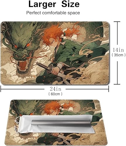 Miniatura 8 de MTG - Tapete de juego tamaño 24 x 14 pulgadas, bolsas de almacenamiento antideslizantes, ideal para entusiastas de los juegos de cartas, tapete de