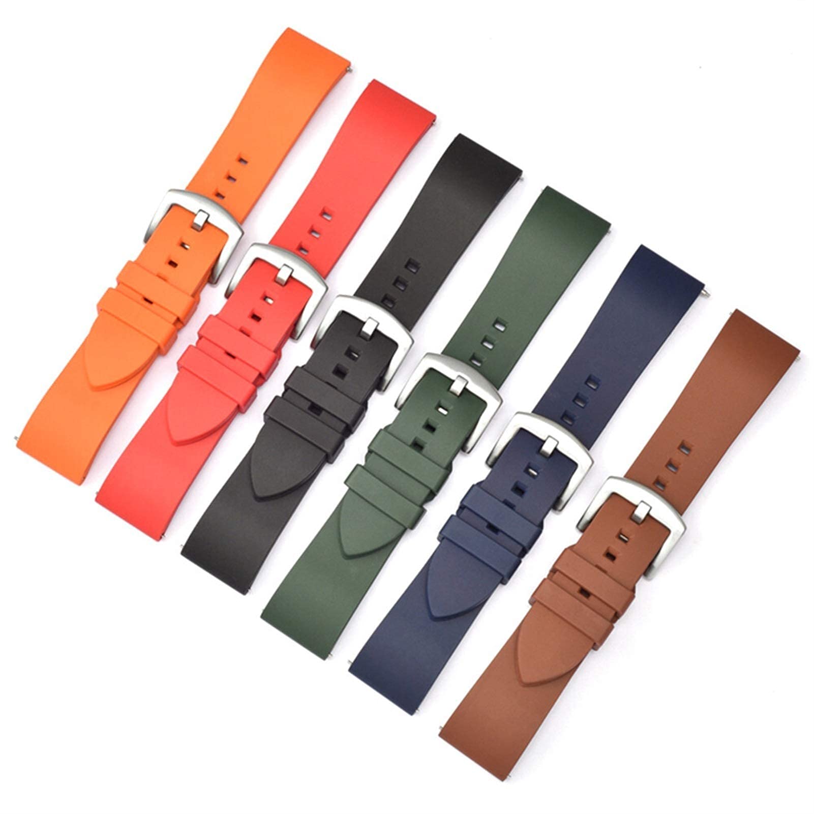 Correa de Reloj de Silicona 19 mm, 20 mm, 21 mm, 22 mm, 24 mm, Correa de Reloj de liberación rápida, Pulsera Deportiva de Silicona (verde03 20 mm)