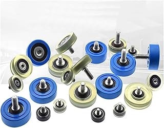 2 Pcs Diameter 50mm, M10 Screw, PU Polyurethane Bearing with Stainless Steel Screw, Rubber-Coated Soft Pulley/Roller, Guide Wheel (Color : A, Size : 2pcs)