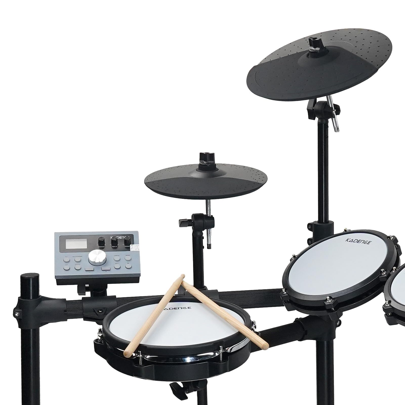 Kadence Professional 8 piece Electronic Drum Set, Electric Drum Set with 4 Quiet Mesh Drum Pads, Cymbals, Snare, Drum Module, Headphones, DrumSticks, Kick Pedal (MD200S Generation 2025) - Image 4 thumbnail