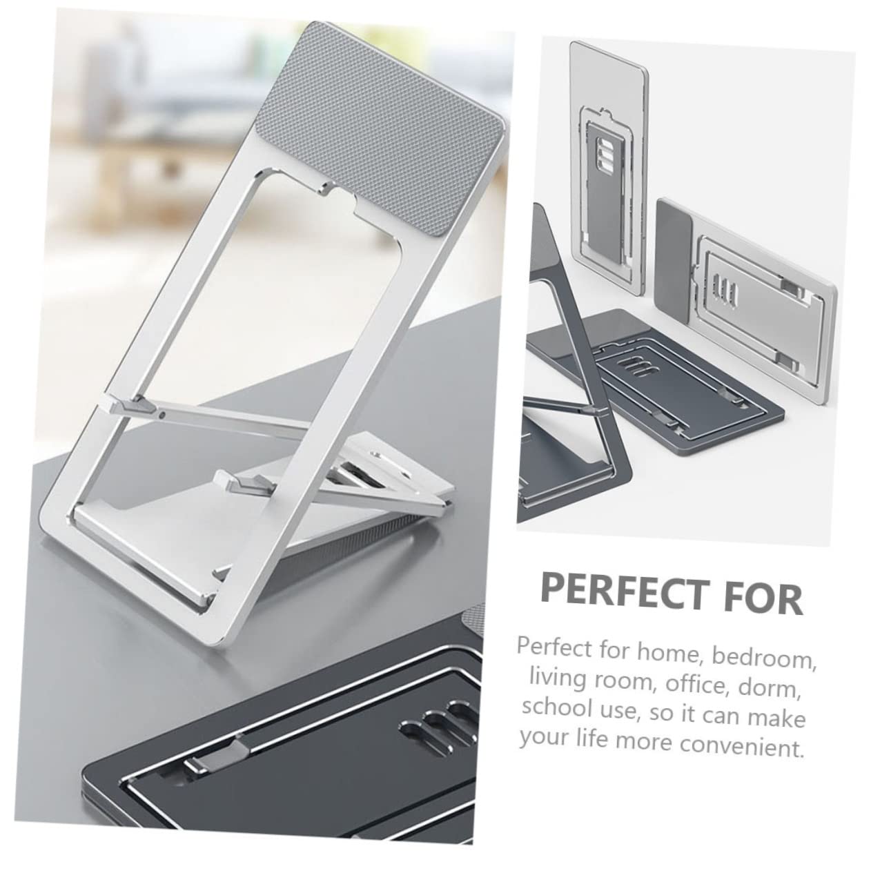 HEMOTON 3pezzi Supporto Regolabile Per Smartphone e Tablet Poggia Tavolo Multi-angolo Per Videochiamate e Visione Di Film Design Compatto e Portatile Per Casa e Ufficio