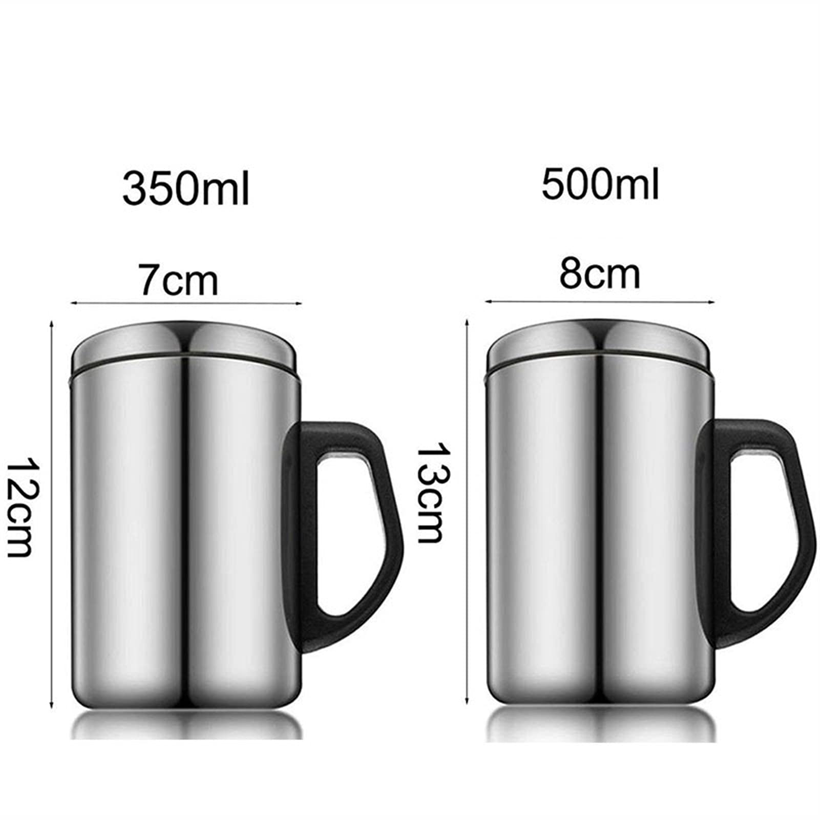 Thermo-Kaffeekaraffe Isolierkanne 350/500 ml Edelstahl-Isolierbecher Thermobecher Wasserflasche Tragbare Isolierflasche Kaffee-Thermosflaschen Thermoskanne (Kapazität: 350 ml)