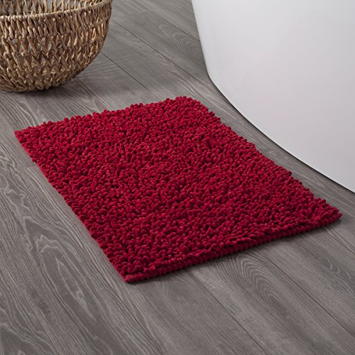Sealskin Twist Bath Mat, Chenille, Red, 60 x 3 x 90 cm