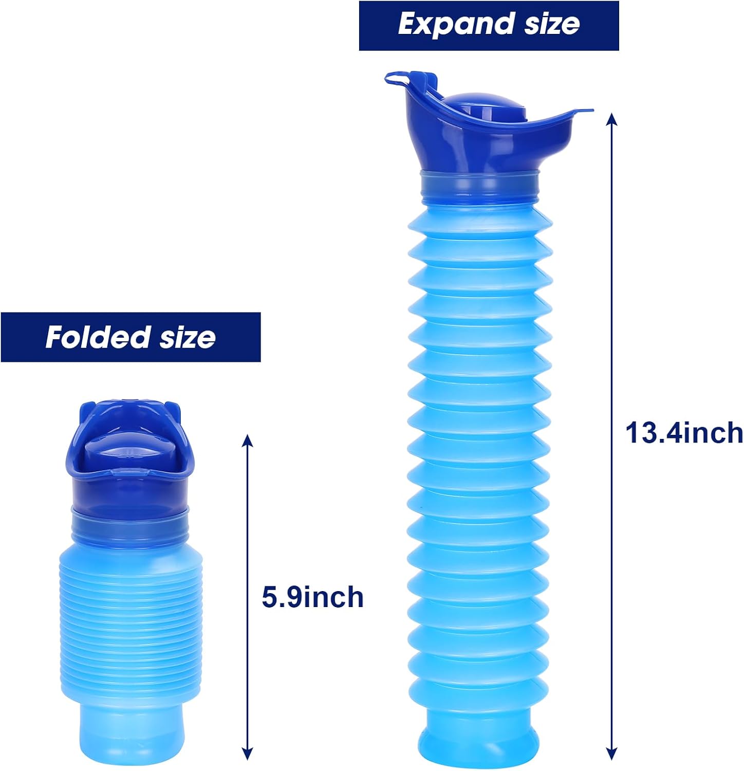 OUTFANDIA 2 Packs Emergency Urinal 750 ML, Portable Mini Outdoor Camping Travel Shrinkable Personal Mobile Toilet Potty Pee Bottle for Kids Adult : Sports & Outdoors