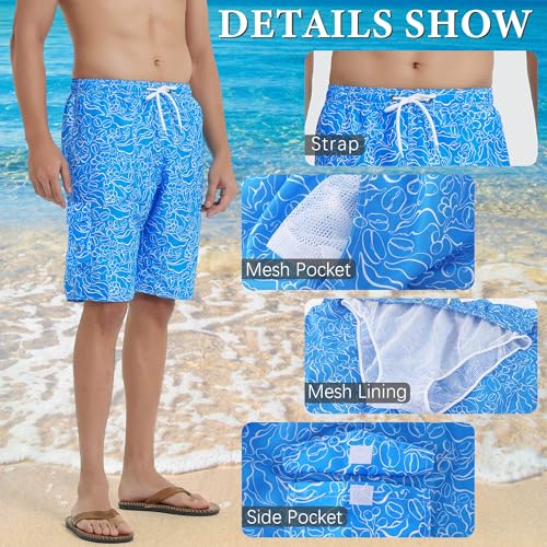 Image of Mens Swimming Trunks Swim Trunks Quick Dry Swim Shorts with Mesh Lining Funny Swimwear Bathing Suits