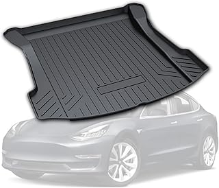 PSLER Rear Trunk Mat Cargo Liner for Tesla Model 3 2017-2022 Custom Fit Car Trunk Mat Cargo Mat for Model 3 2017-2022 Accessories All Weather Trunk Liner Floor Mats