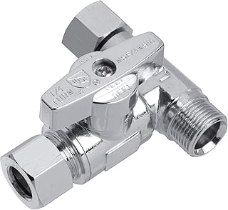 Feed Water Adapter Valve,Angle Stop Add-A-Tee Valve,3/8"X3/8"X3/8" Compression Splitter,For Dishwasher, Reverse Osmosis,Refrigerator Ice Maker, Bidet, Apartment Washer Etc,Supply Water.
