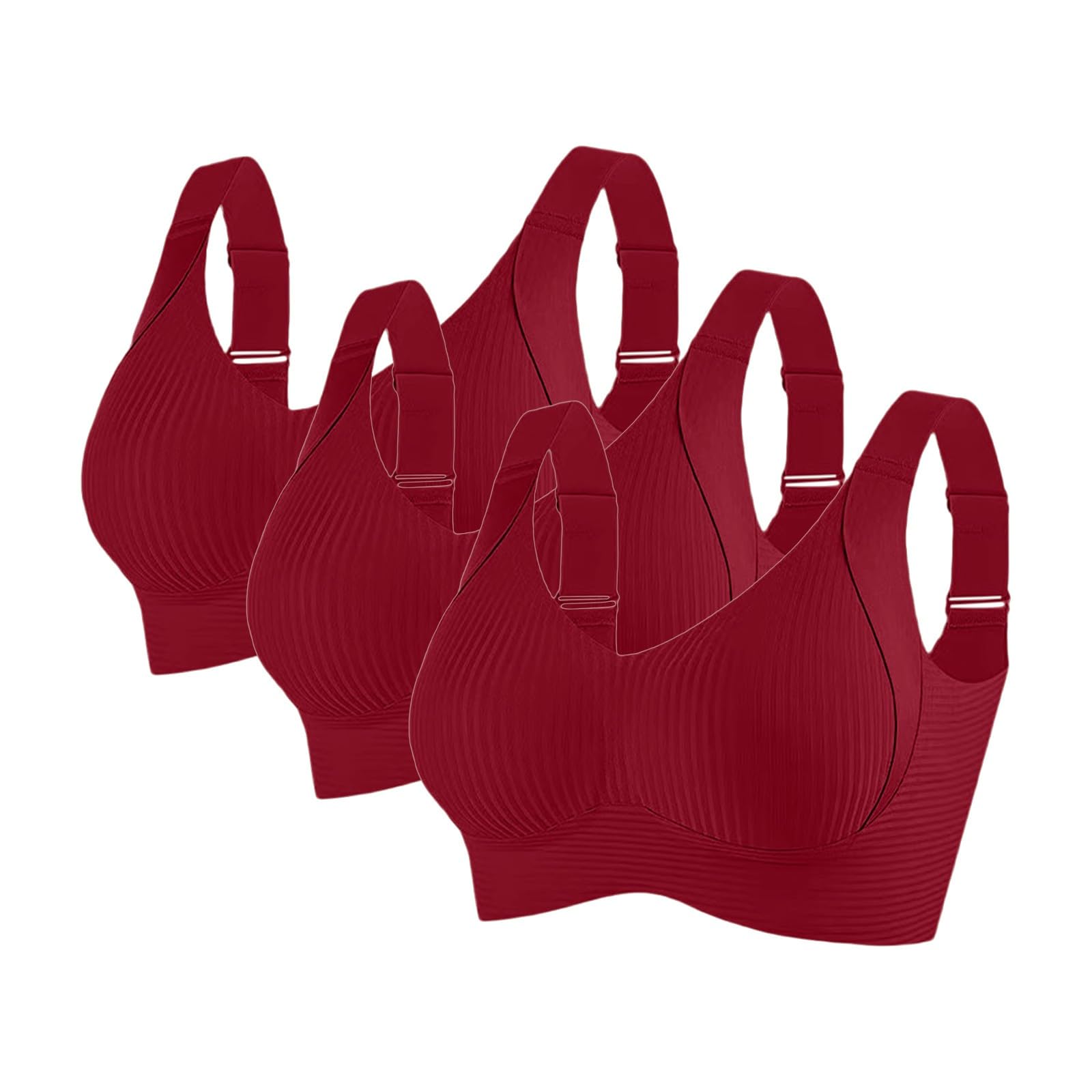 3er Pack Damen BH Nahtlos Bügellos - Weicher Sport BH Mit Gutem Halt