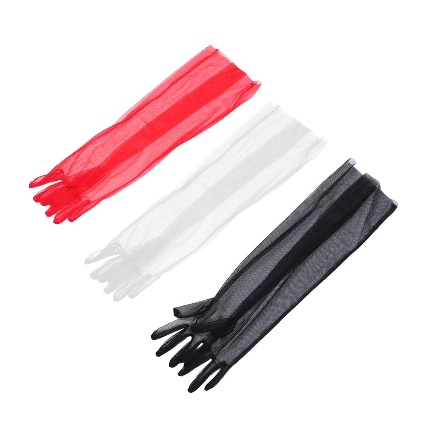 Healeved 15 Pares Guantes Largos de Tul para Novia Mangas de Malla Transpirable para Boda Fiesta de Té y Disfraz de Halloween Cubre Brazos Elegantes para Mujer