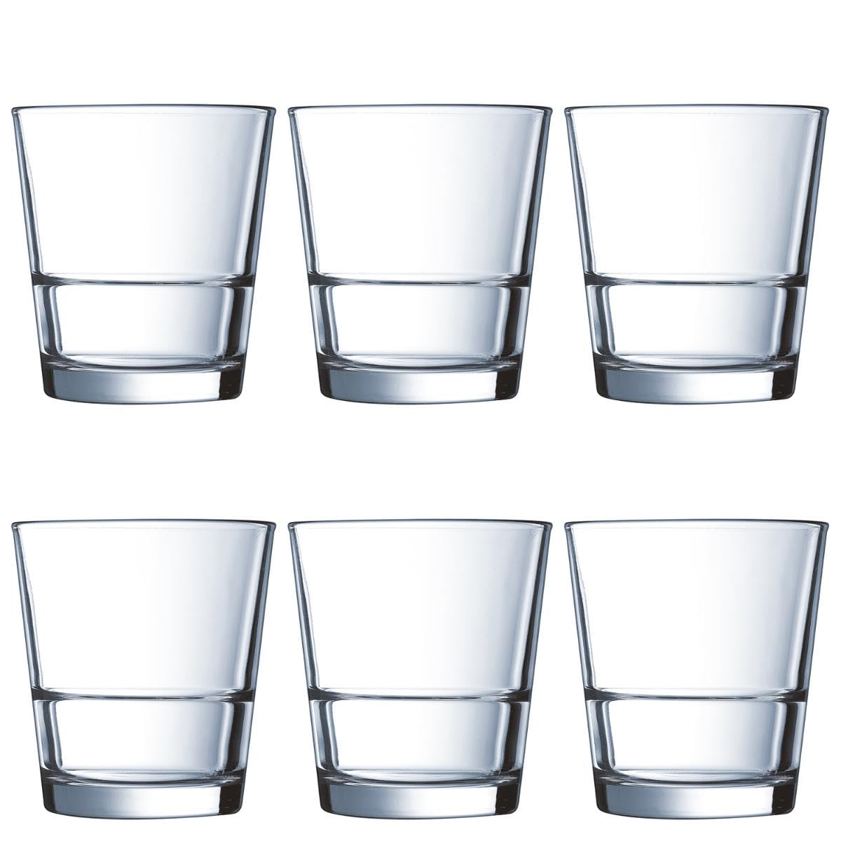 Arcoroc Stack Up Caja 6 Vasos Bajos Vidrio 32cl Sodo Apto Microondas Apto Frigorífico Reciclable