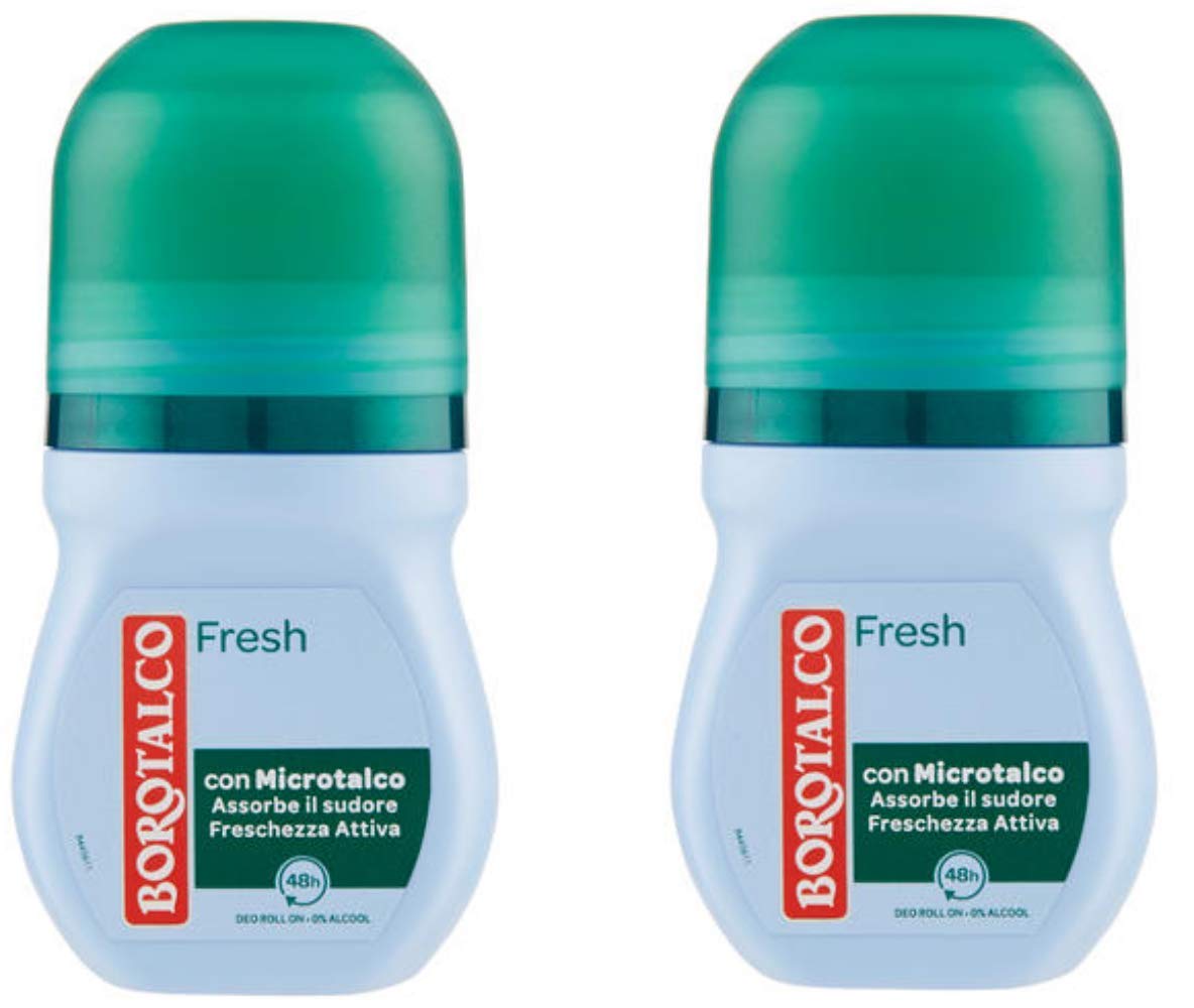 Borotalco: Deo Roll On"fresh microtalc" 50 ml (1.69 fl.oz), pack of 2