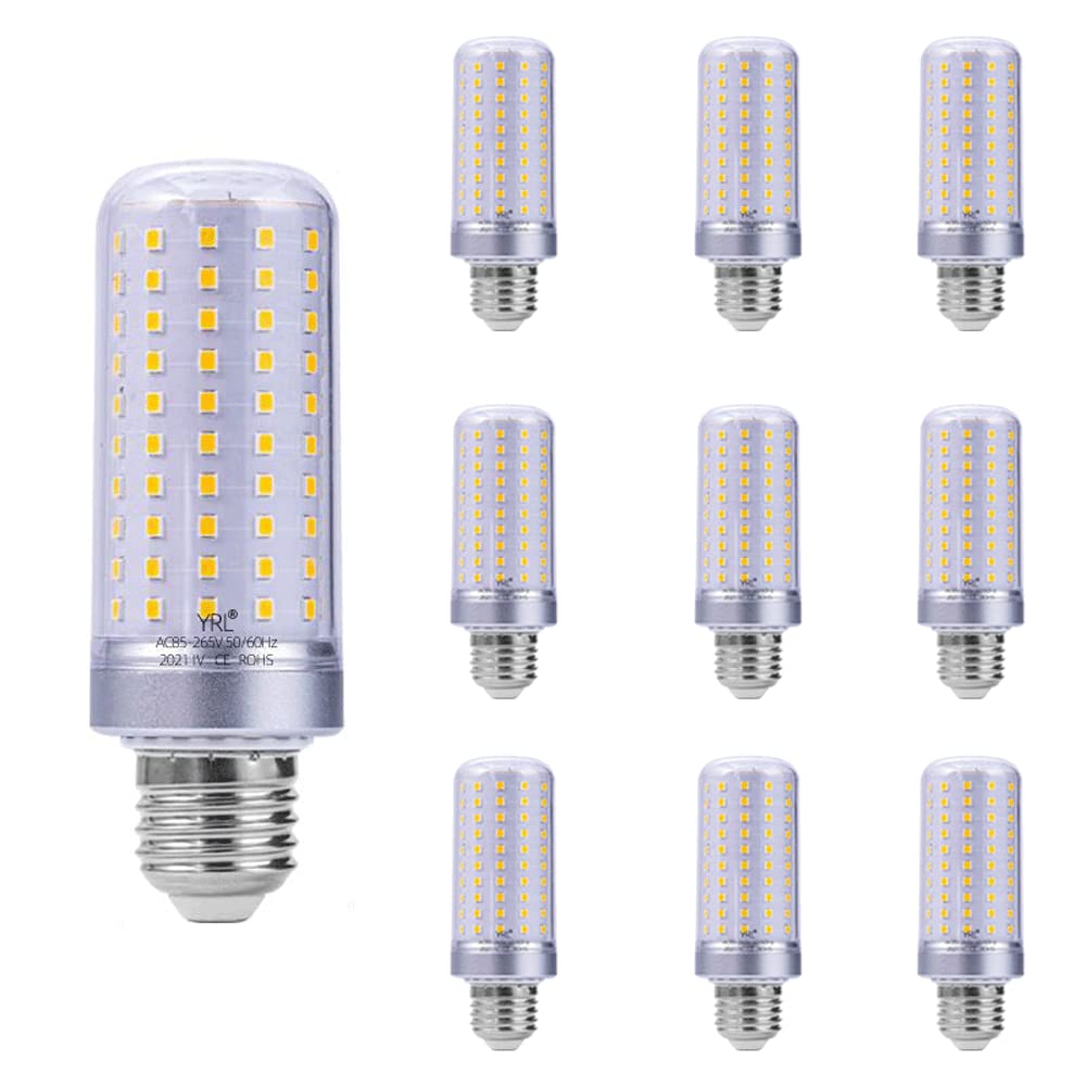 Lot de 10 Ampoules LED, 25 W 40 W 3000 K Blanc Chaud 6000 K Blanc lumière du Jour, 2000-4000 lumens, Ampoule LED E27 Non dimmable, Remplacement Standard (Argent)