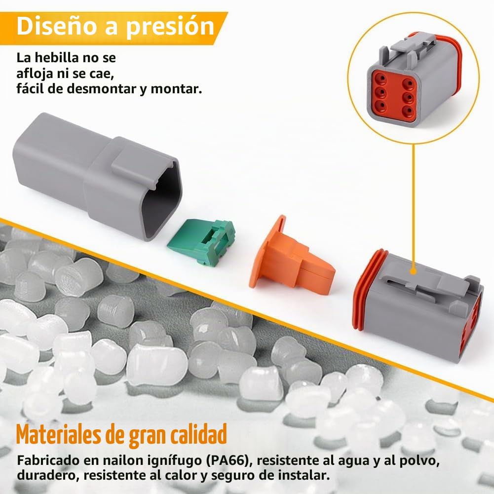 Kit de Conectores DT Deutsch de 338 Piezas: Conectores de 2, 3, 4, 6, 8 y 12 Pines, Herramienta de Engarzado, Herramienta de Extracción, Conector Eléctrico para Automóvil