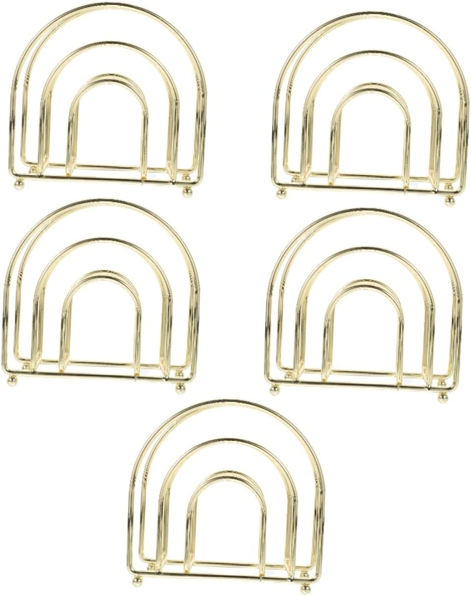 Mobestech 5pcs Napkin Holder Stand Design Modern Table Napkin Organizer for Restaurants Cafes and Home Dining and Desktop Decoration