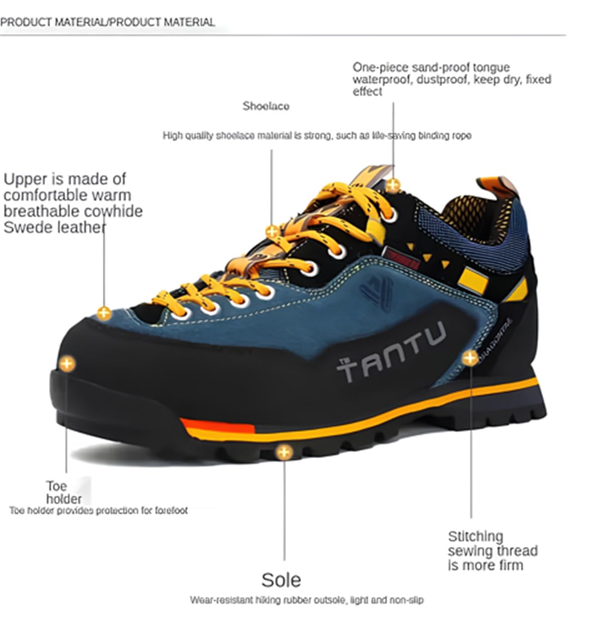 SANANG Uomini Scarpe da Trekking all'aperto, Sport Pelle Alpinismo Trekking Caccia Scarpe Sportive