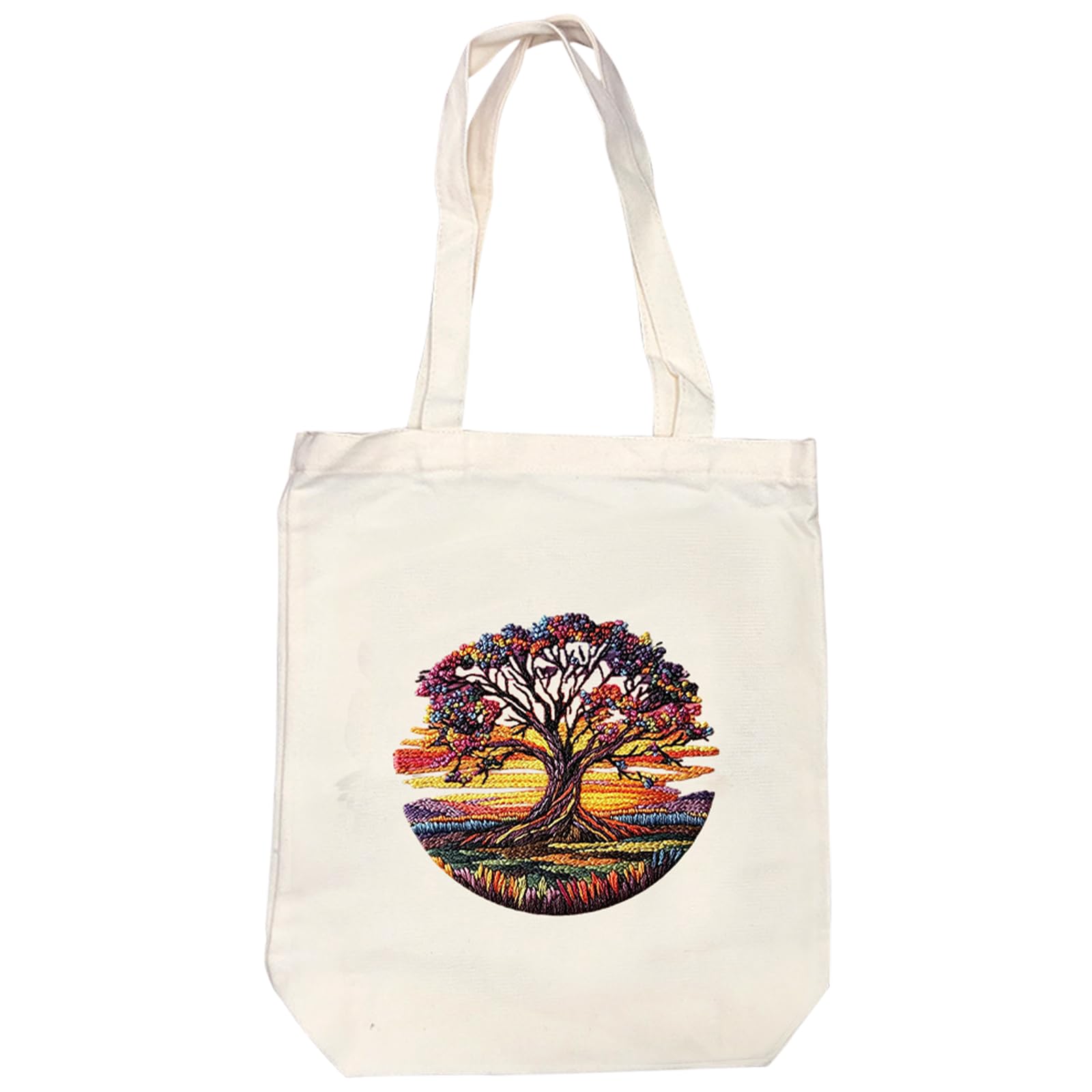 Embroidery Canvas Tote Bag, DIY Needlework Embroidery Craft Kit with Hoop