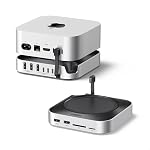 UGREEN Mac mini M4 Dock & Tenez-vous avec NVMe SSD Fente de fermeture, station d'arrimage avec 3*USB A 3.2, 2*USB A 3.0, 2*USB C 3.2 10Gbps, SD/TF 170MB/s, USB C Hub Compatible avec Mac mini M4 Pro