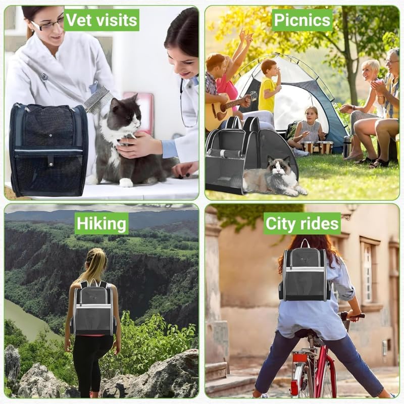 Image of Pet Carrier Airline Approved, Pet Carriers for Medium Small Cats and Dogs, Pet Carrier for Cat, Dogs, Puppy Carrier (Black Travel)