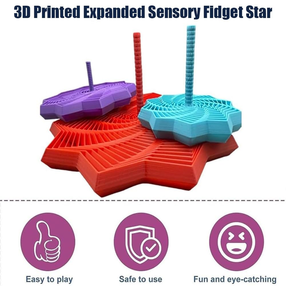 Étoile Sensorielle étendue Imprimée 3D, Hexagone Fractale