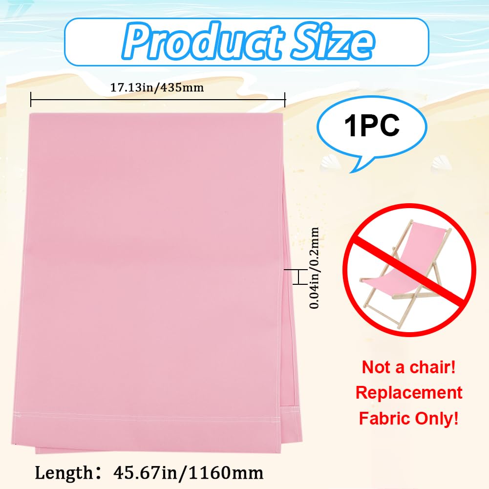 GORGECRAFT 1Pc Beach Sling Chair Replacement Cloth 435 * 1160mm Chair Oxford Cloth Pink Seat Fabric Reclining Sling Lawn Foldable Sunloungers Fabric for Sunbathing Garden Beach Relaxation - Image 2