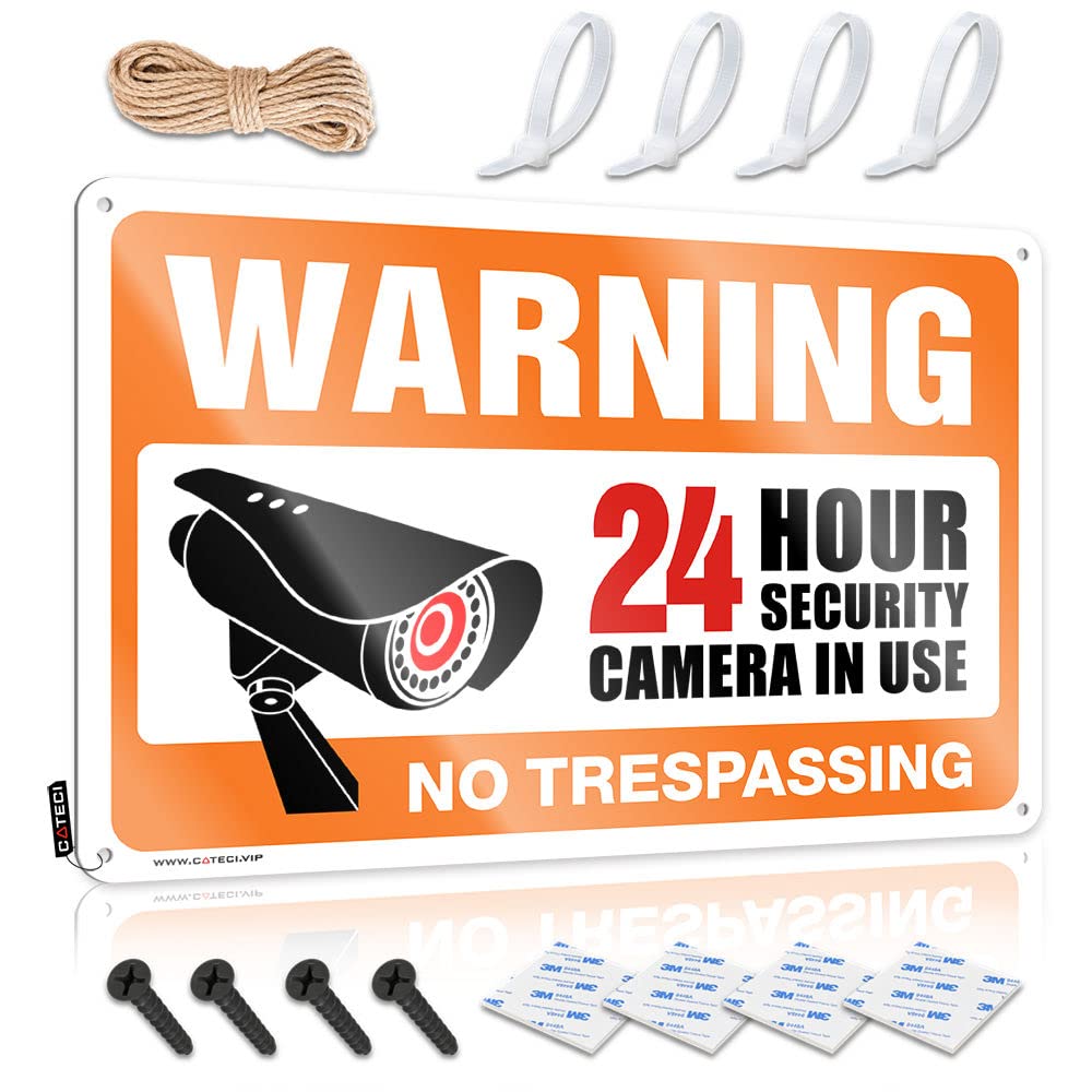 STWNVOITV Garage Signs For Men Funny Video Surveillance Signs, No Trespassing Violators Will Be Prosecuted Tin Sign Man Cave Bar Vintage Bar Decor(30X40CM)