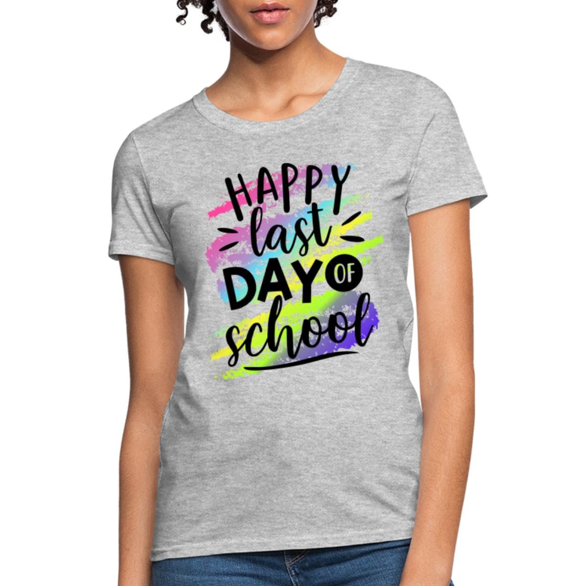 APSRA TRADERTeacher Tshirts - Happy Last Day of School Women's T-Shirt Cotton T-Shirt - Regular Fit, Printed T-Shirts for Men