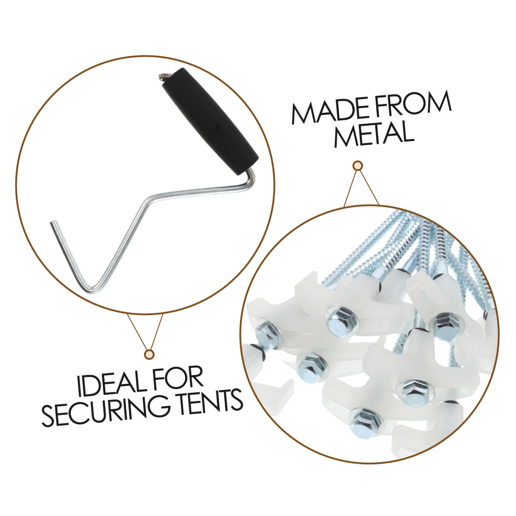 Alipis Lot de Piquets de Tente Phosphorescents à Visser, Plastique et Métal, Tête Hexagonale 13mm, pour Plage et Fixation de Tentes