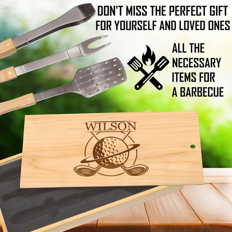Set de Parrilla BBQ con Grabado Personalizado en Caja de Madera miniatura 6
