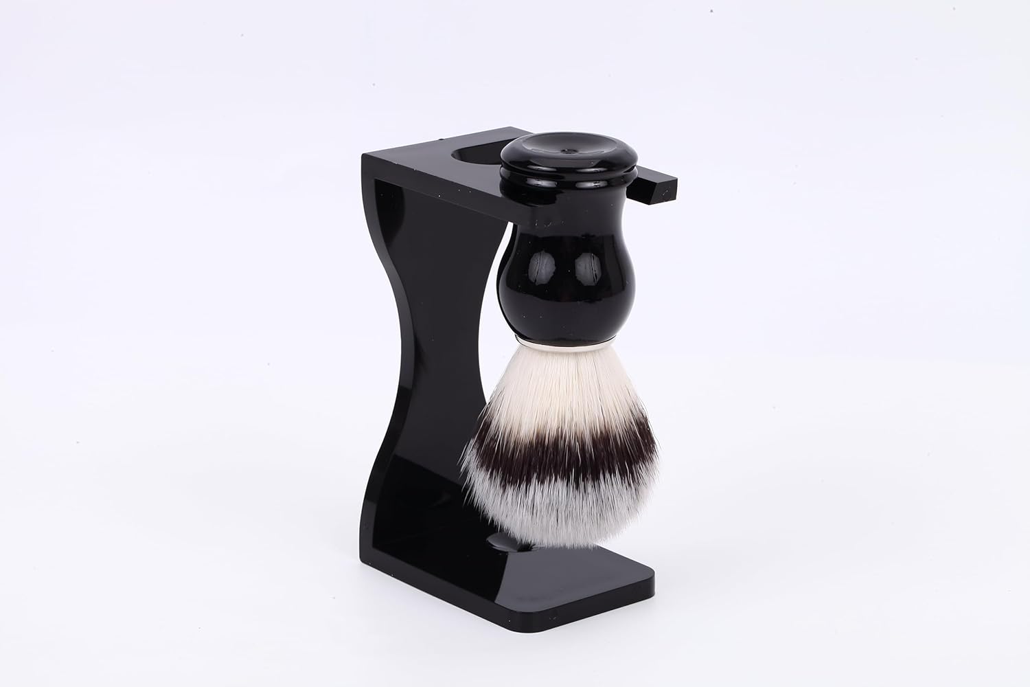 Shaving Stand Holder for Razor and Brush, 2-in-1 Set Includes Premium Black Acrylic Stand & a Synthetic Shaving Brush, All-in-One Bathroom Storage & Drying Organizer - Grooming Gift for Men - Image 7