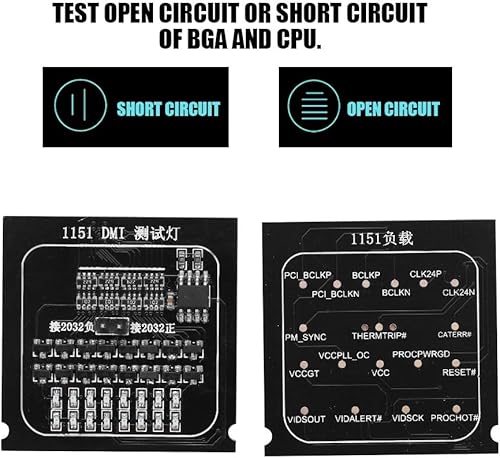 Miniatura 3 de Probador de placa base de computadora, placa de carga 2 en 1, tarjeta de diagnóstico BGA CPU 1151, indicador LED, probador de placa base de enchufe