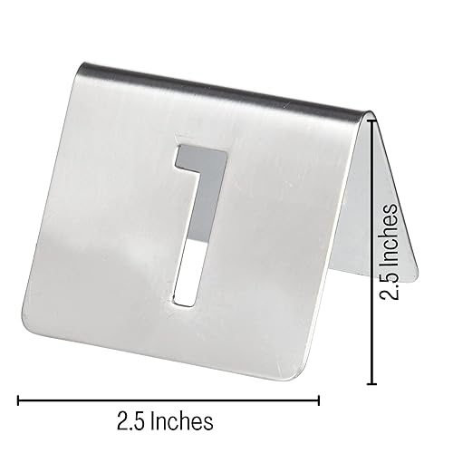 Miniatura 2 de TableCraft TC150 - Carpas con números de acero inoxidable, juego de 1 a 50, doble cara para visibilidad, diseño duradero de 2.5 x 2 pulgadas, apto