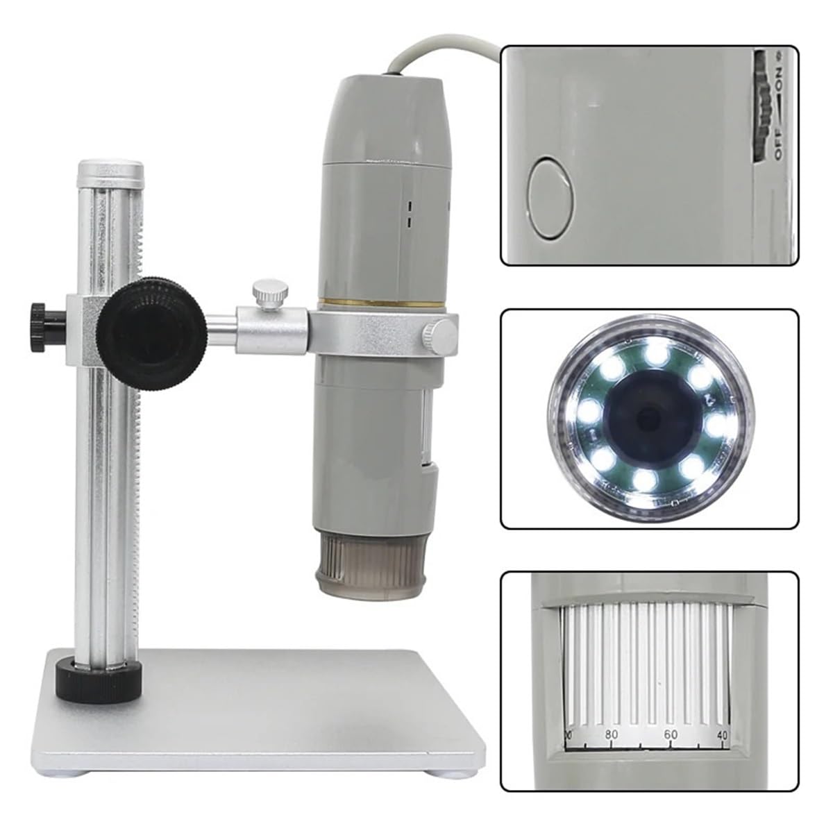 Microscopio Microscopio USB de luz polarizada de 500 aumentos, cámara de vídeo Digital de 5,0 MP con 8 LED Aptos for Pruebas de semiconductores