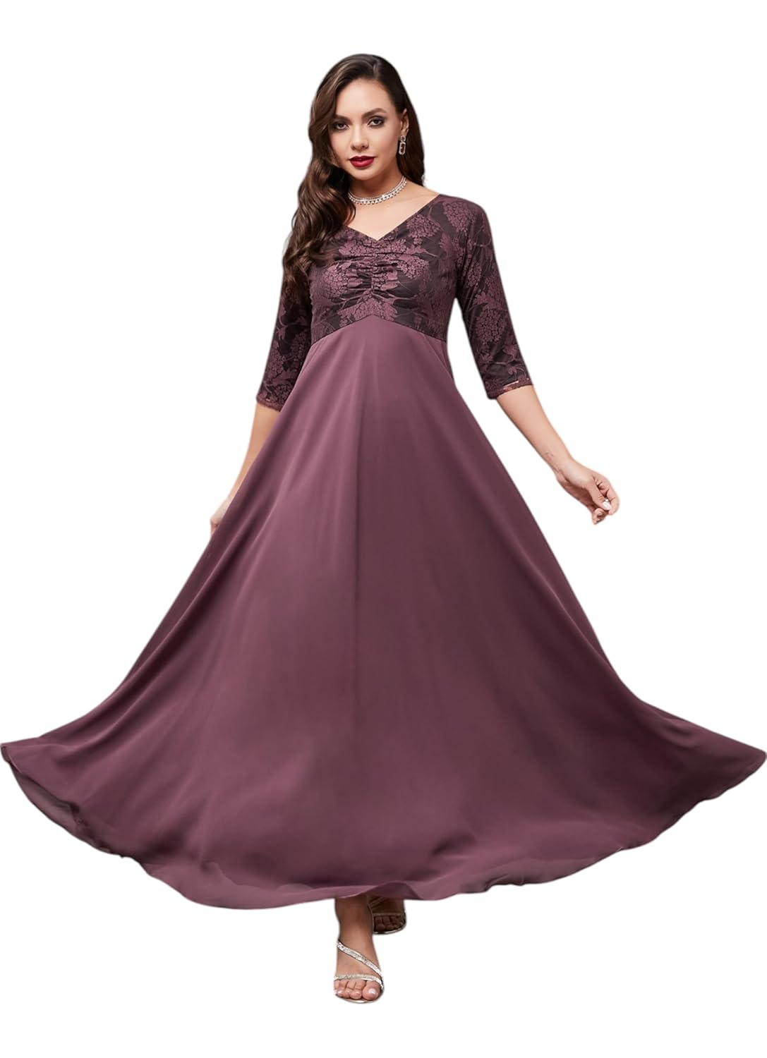 Miss Chase Women’s V-Neck Maxi Dress Miss Chase Women’s V-Neck Maxi Dress
