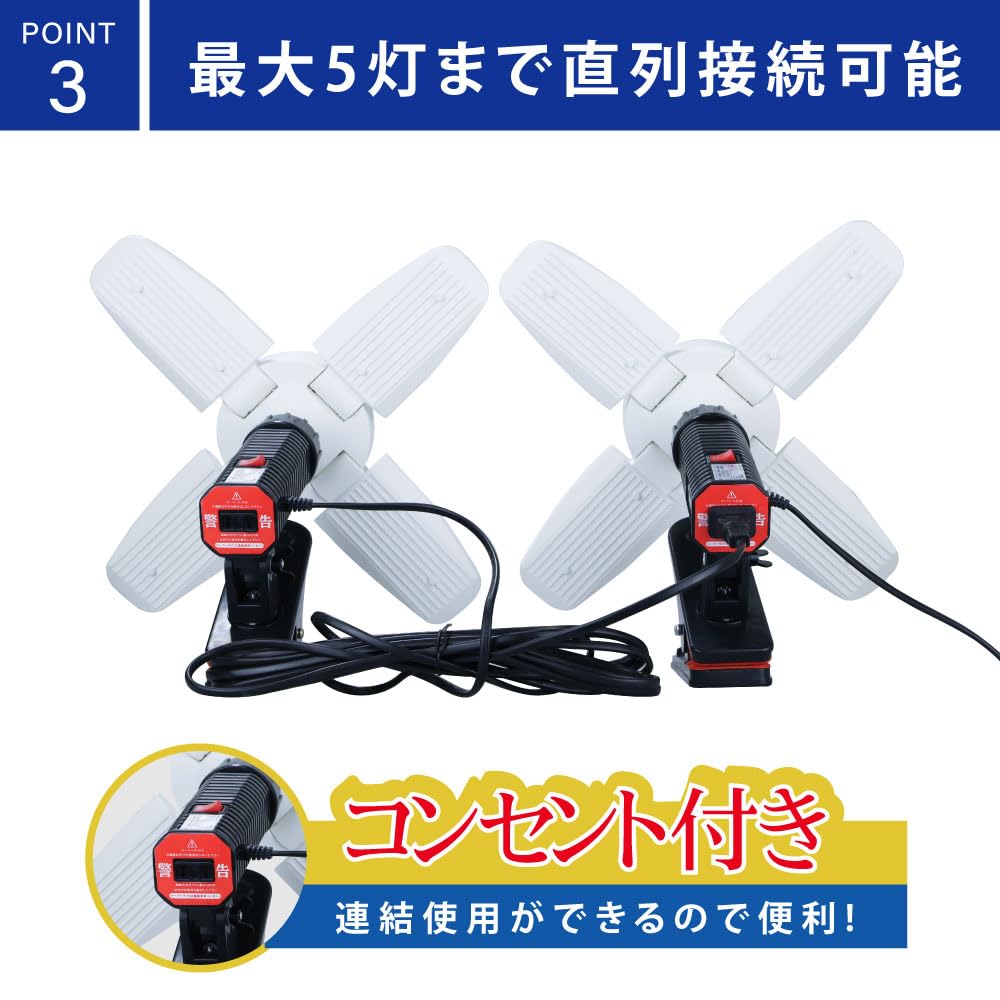 Amazon | スーパーライト 高輝度LED LED電球付 クリップランプ 5400lm
