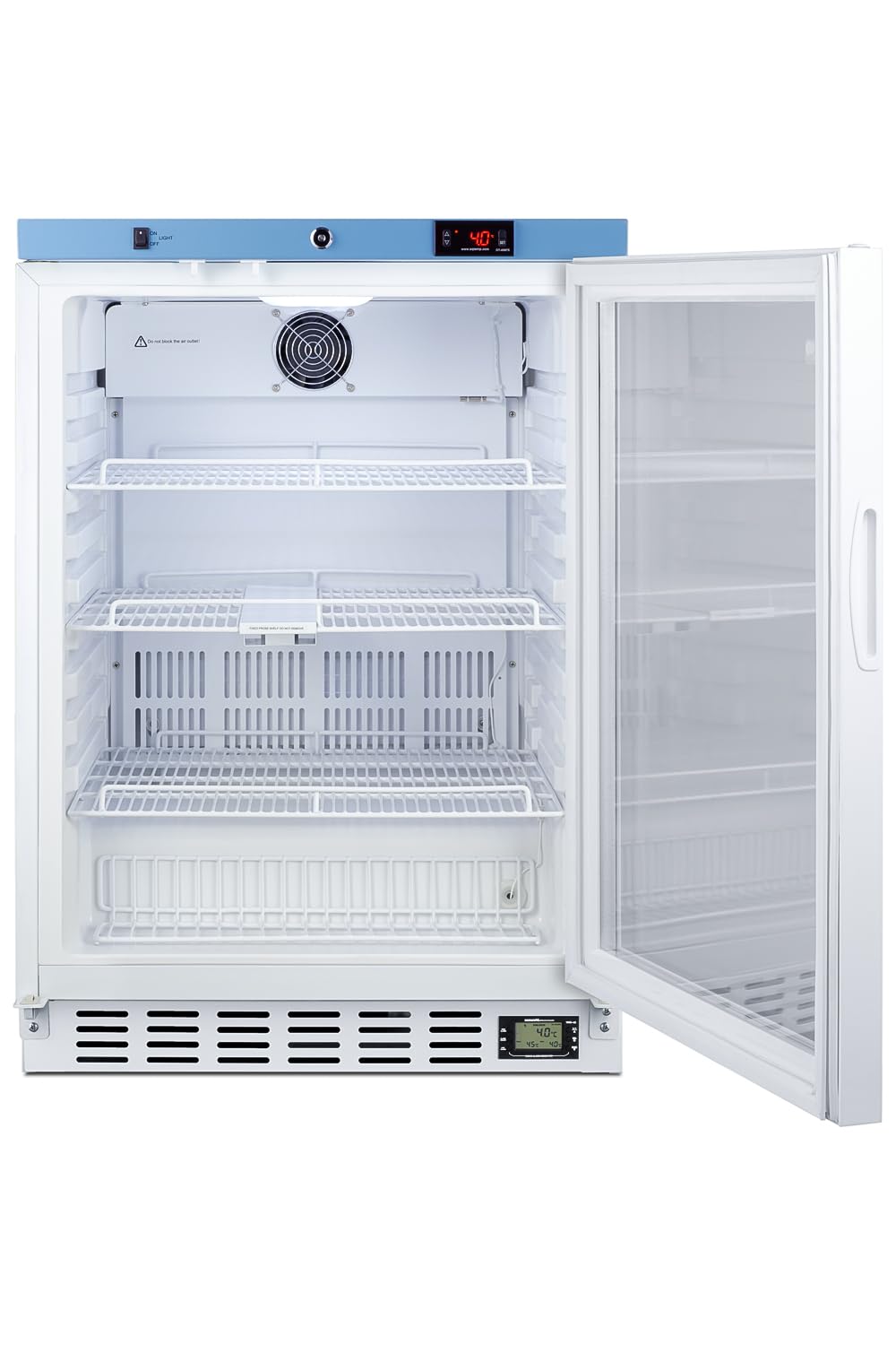 EQTemp 3.88 cu.ft. Vaccine Refrigerator, Medical Storage, Healthcare Fridge, Built-In Glass Door- ACR52G