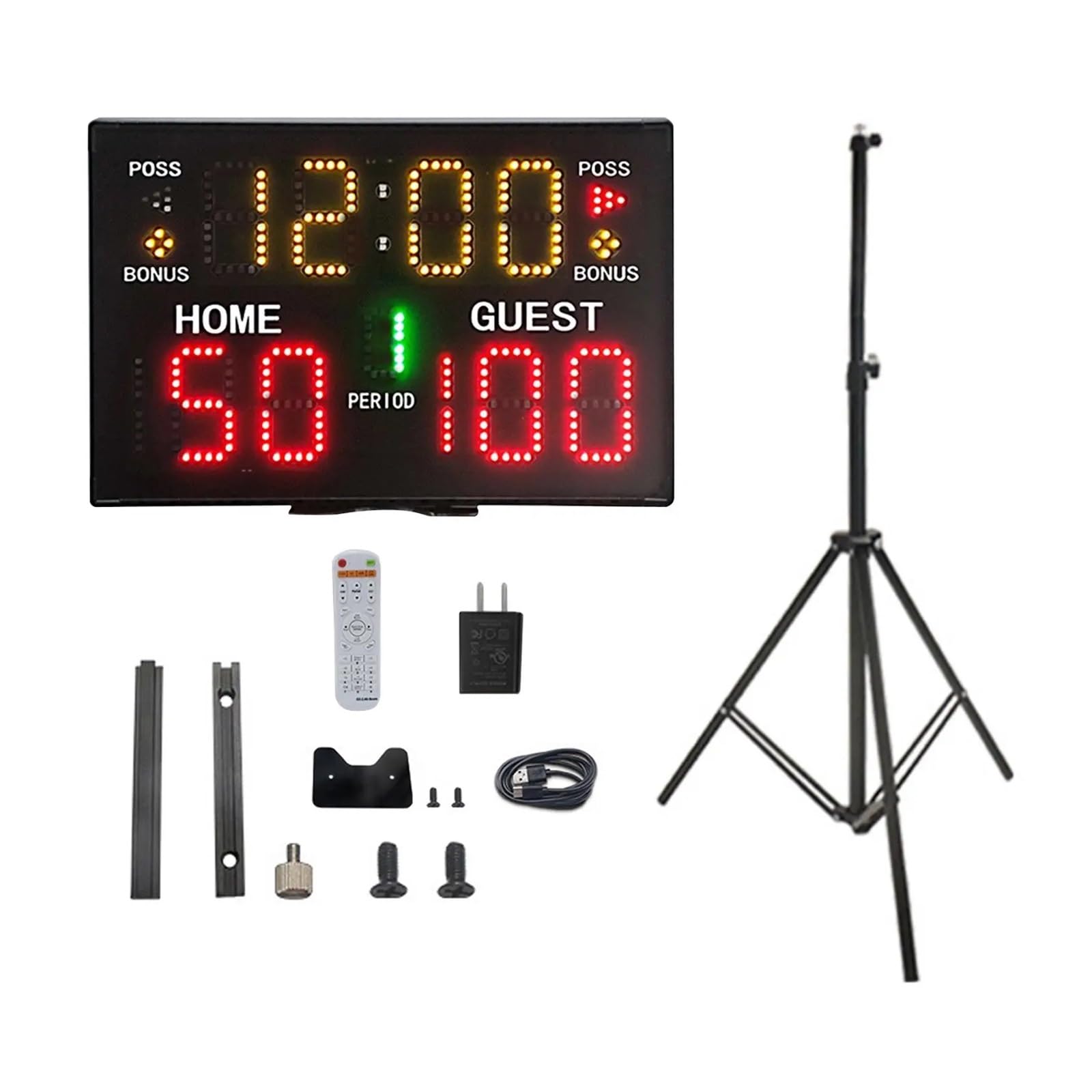 Tabellone segnapunti Digitale Portatile Orologio da Parete elettronico a Batteria Montato a for pallavolo, Tennis, Basket