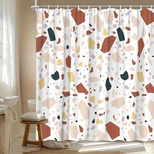 GLWDMB 1 Piece 120x180CM Abstract Geometric Patterns Printed Shower Curtain With Hook, Polyester, for Windows And Walls, Bathtub, Bathroom, Machine Washable, All Season Universal